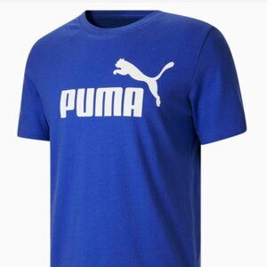 Puma Men's Size Small Essential Logo Tee Blue T-shirt